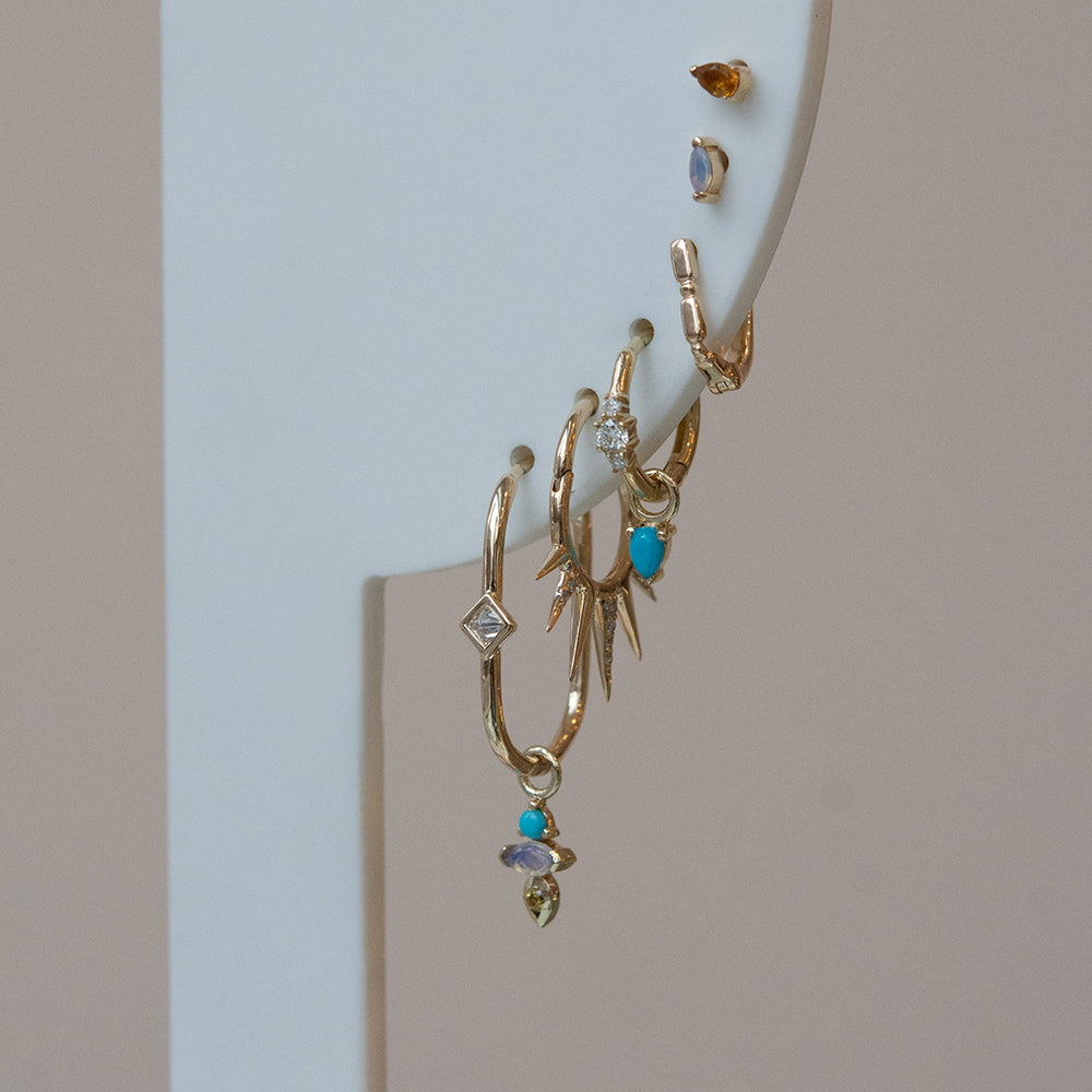 Petite Triple Diamond Clicker &amp; Mini Claw Turquoise Plaque