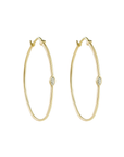 Metier by Tomfoolery: Marquise Cut Midi Diamond Hoops. 9ct Yellow Gold.
