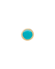 metier by tomfoolery bezel set round gemstone studs 9ct yellow gold, turquoise