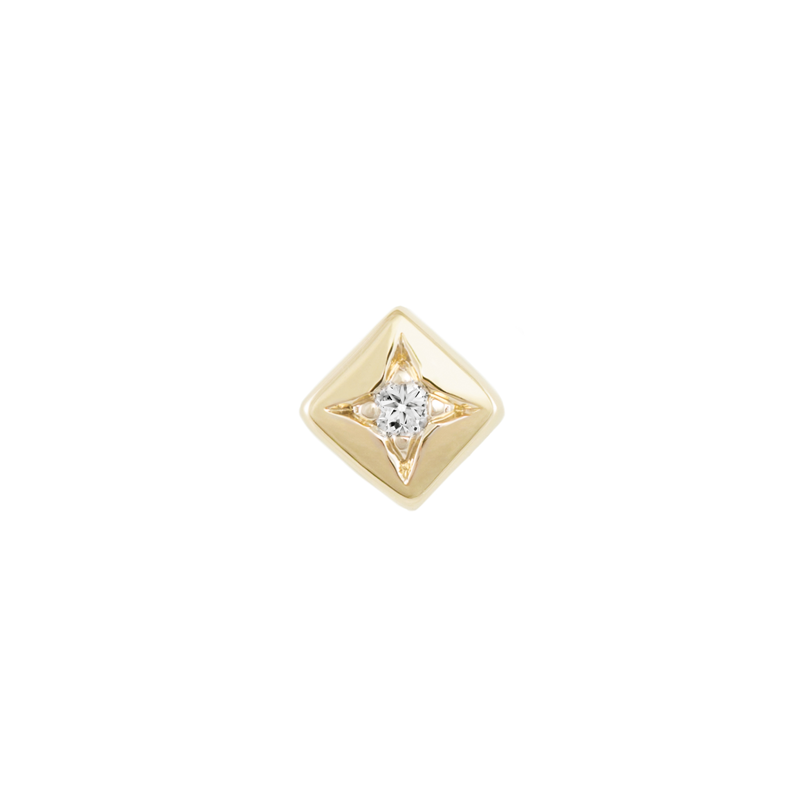 Métier by tomfoolery Star Set Diamond Studs. Square. Solid 9ct Yellow Gold.