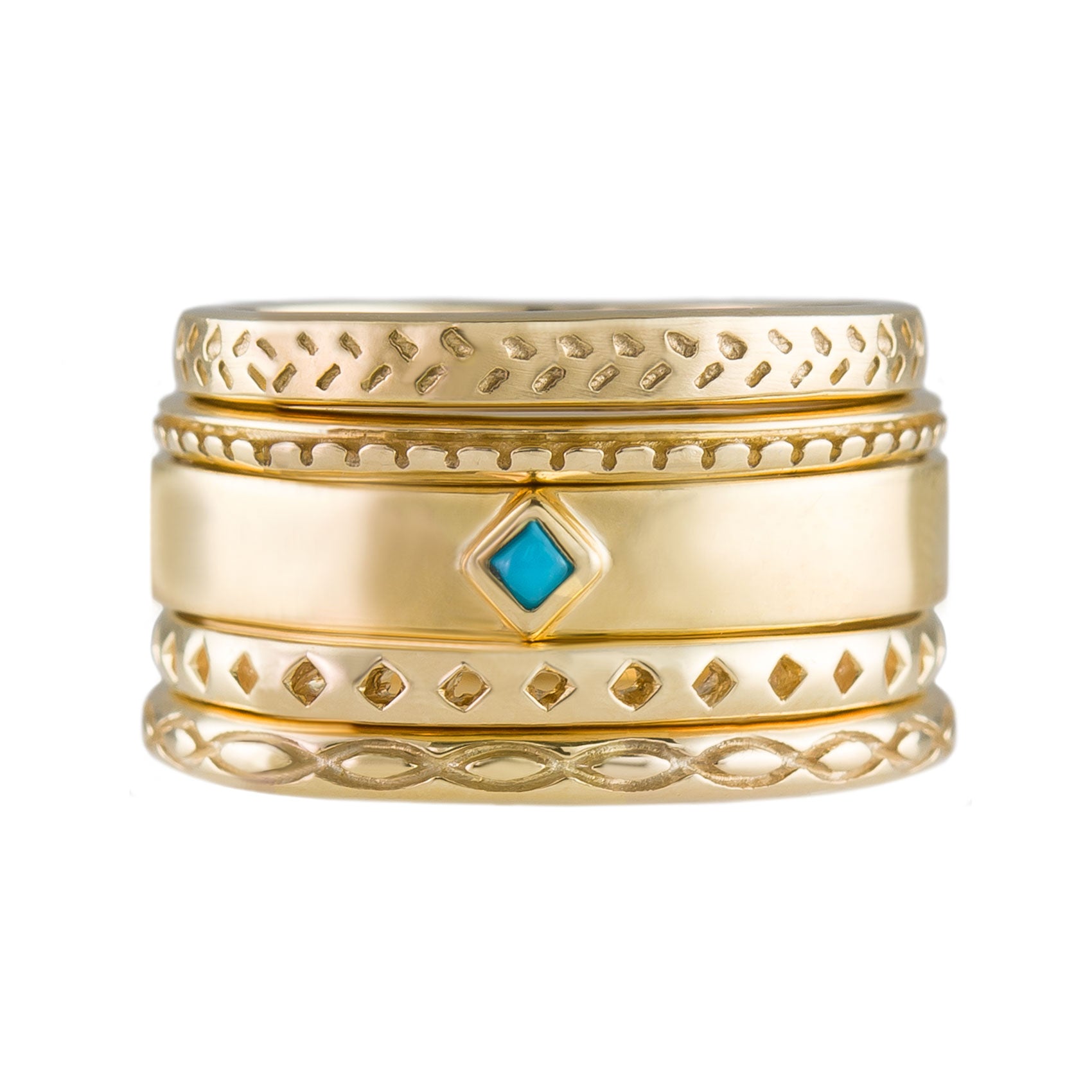 Turquoise Flat Stacking Bands
