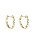 Métier by tomfoolery 9ct yellow gold White Diamond Small Mixed Cut Hoops