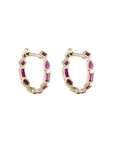 Métier by tomfoolery 9ct yellow gold Ruby Small Mixed Cut Hoops