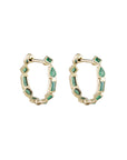 Métier by tomfoolery 9ct yellow gold Emerald Small Mixed Cut Hoops