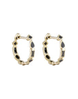 Métier by tomfoolery 9ct yellow gold Black Diamond Small Mixed Cut Hoops