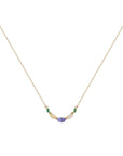 Multi Gemstone Claw Set Necklace Tanzanite, Blue Opal & Emerald