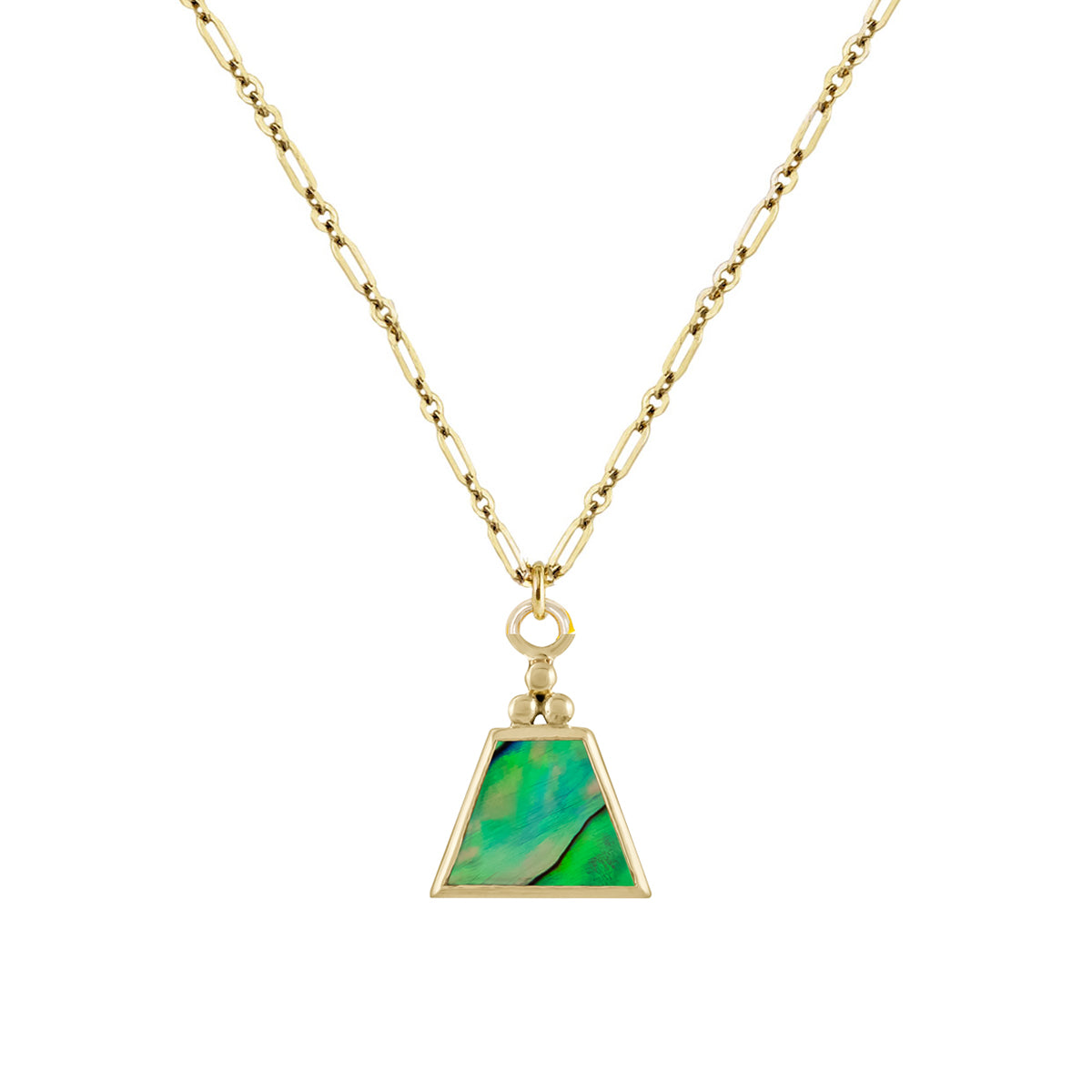 Roma Adjustable Chain Necklace + Short Abalone Trapezoid