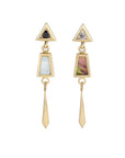 metier by tomfoolery: First Love collection mother of pearl & abalone drop studs