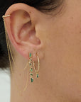 Tesserae Abalone Mini Drop Earrings + Chain Ear Cuff